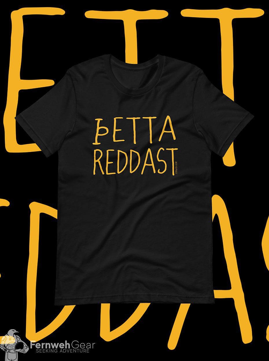 front view Þetta Reddast unisex shirt (black) - Fernweh Gear